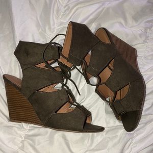 Lace up wedges